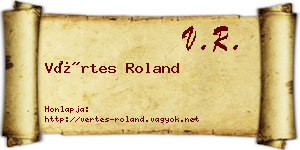 Vértes Roland névjegykártya