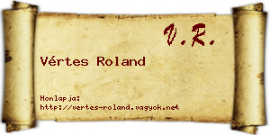 Vértes Roland névjegykártya